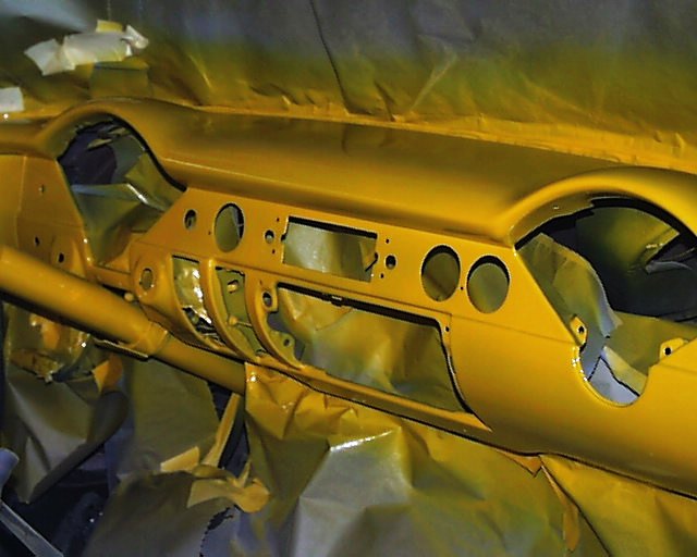 56 Chevy dash painted yellow